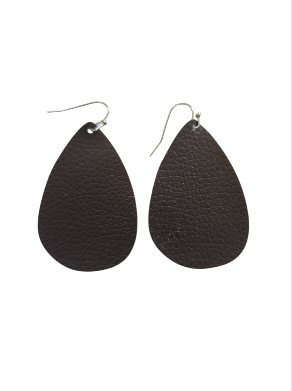 (3)Classic Dark Brown Teardrop Leather Earrings - Women Jewelry